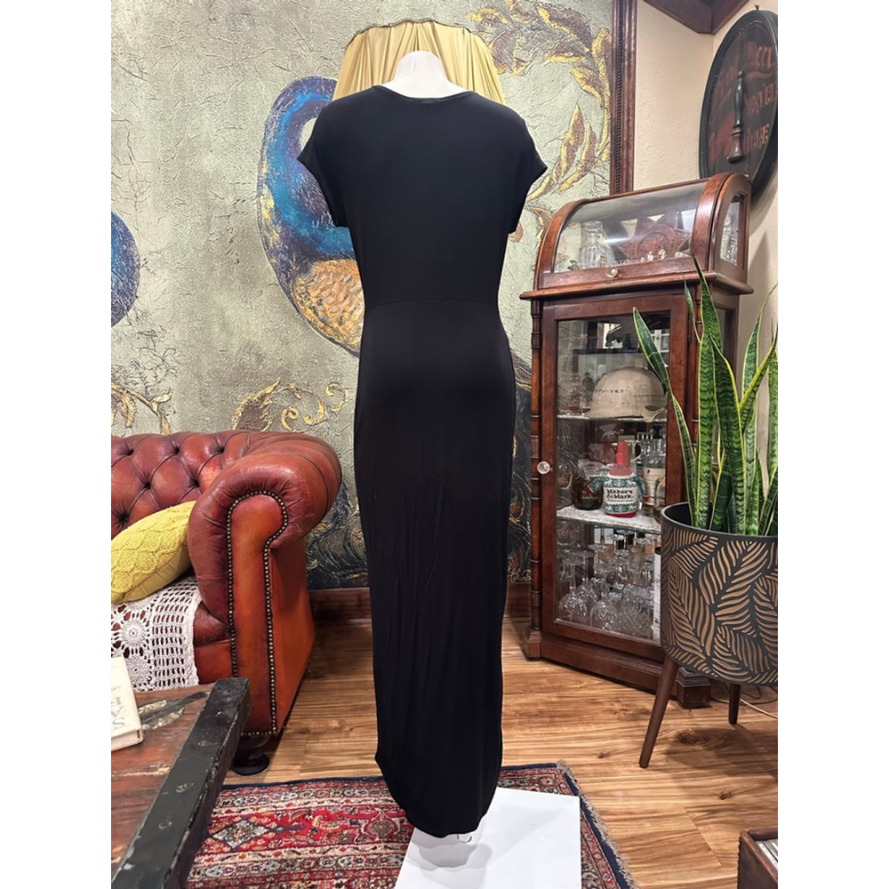 Rolla Coster Black Twist Front V Neck Jersey Maxi Dress Large - Picture 5 of 8